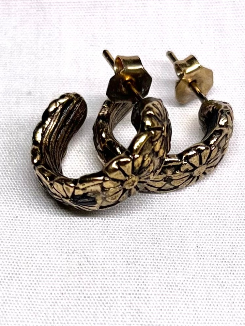 Vintage Floral Hoop Earrings